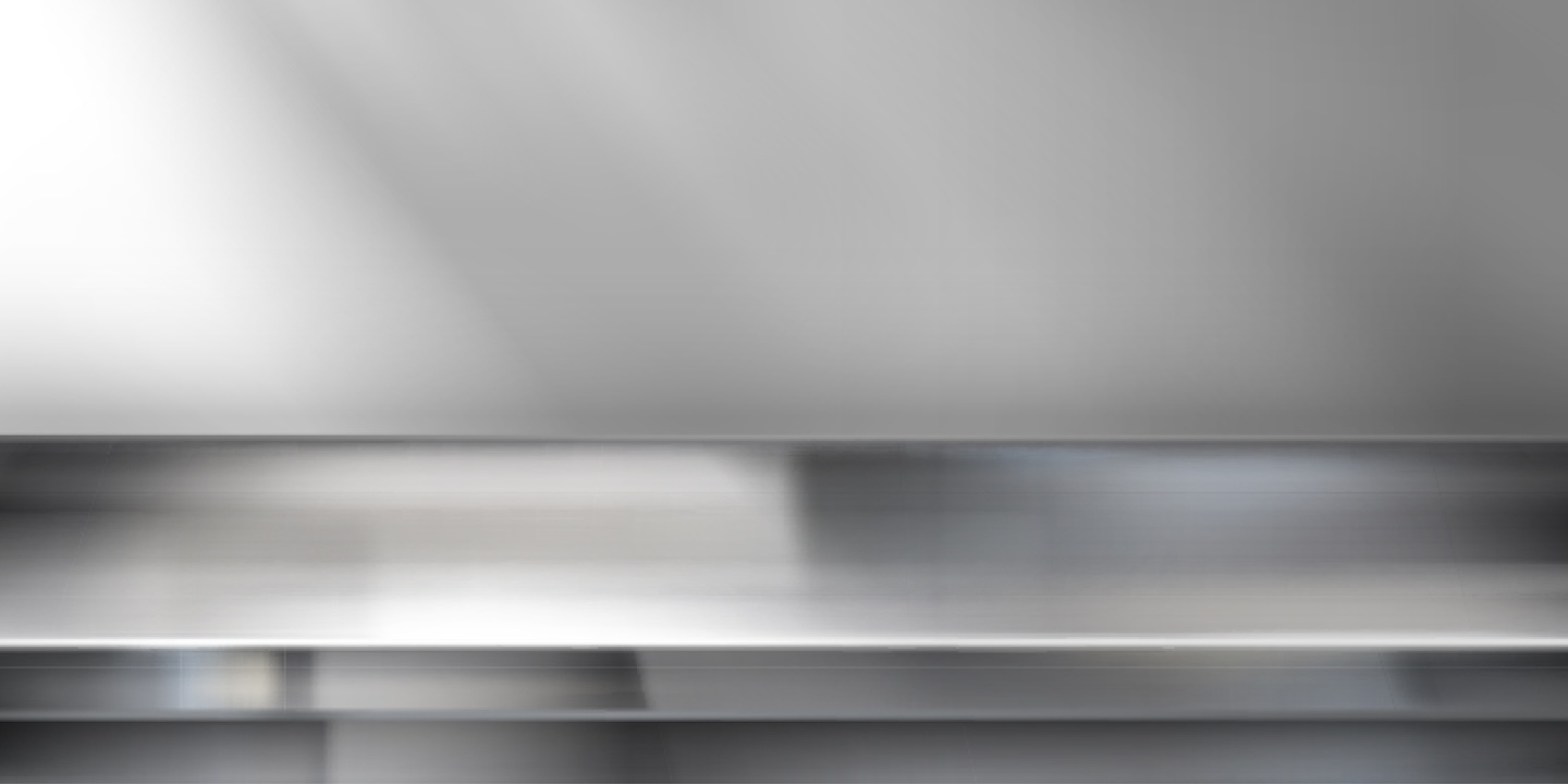 Mirror Finish Stainless steel commercial kitchen counter with wall panel background &ndash; Waterloo Paneling.