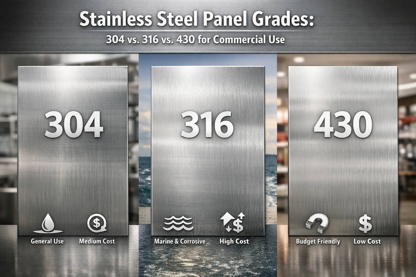 stainless steel grade comparison for use &ndash; Waterloo Paneling. 